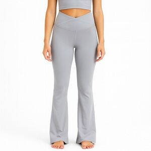 Boutique Brand Size XS High-Waisted Grey Flare Yoga Pants.